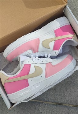 NIKE Custom Air Force 1 in Pink (Smaller Sizes)