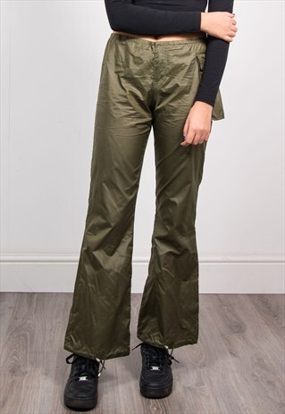 VINTAGE 90'S KHAKI GREEN TOMMY HILFIGER TRACKSUIT BOTTOMS