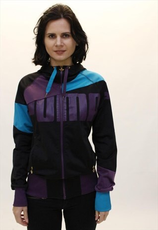 VINTAGE PUMA BLACK TRACK JACKET WITH HOODIE-T21