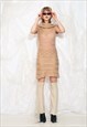 Vintage Y2K Knitted Dress in Beige Fairycore