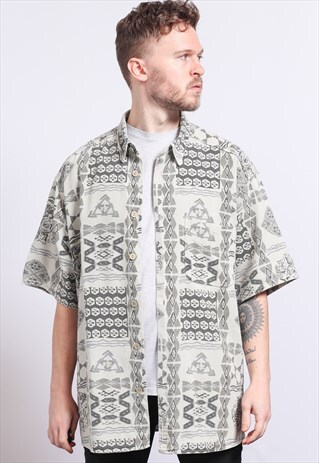 VINTAGE AZTEC PATTERNED SHIRT