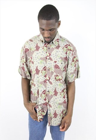 VINTAGE ABSTRACT 90'S PATTERNED SHIRT