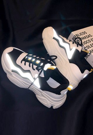 REFLECTIVE PLATFORM SNEAKERS