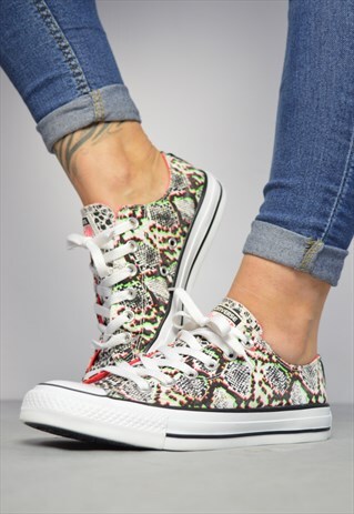 VINTAGE 90S CONVERSE BLACK & WHITE ABSTRACT PRINT OX SHOES