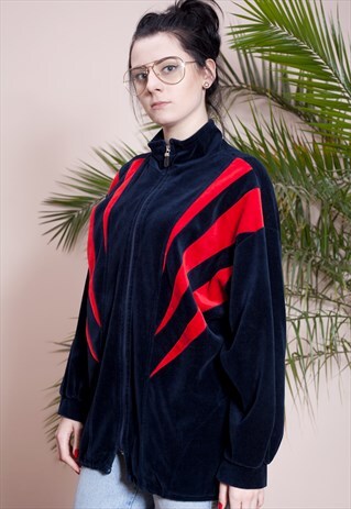 OLD SCHOOL VELOUR, FUNNEL NECK COLLAR TRACKSUIT