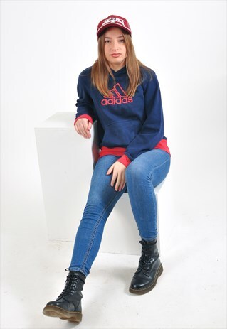 VINTAGE ADIDAS HOODIE IN BLUE