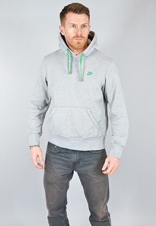 VINTAGE NIKE AIR GREY & GREEN PULLOVER HOODIE