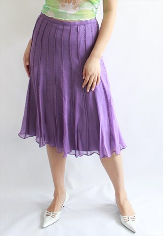 GINA BACCONI PURPLE HIGH WAIST SKIRT