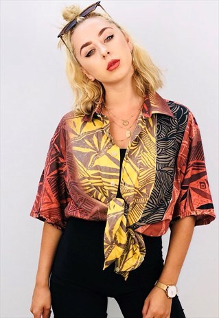 VINTAGE UNISEX HAWAIIAN OVERSIZED PATTERN SHIRT