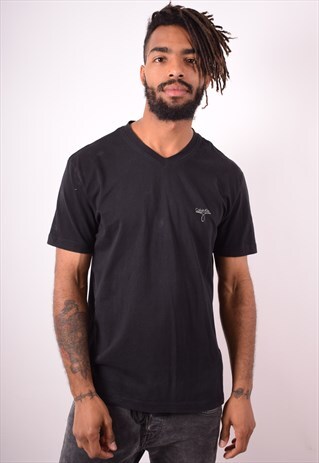 CALVIN KLEIN MENS VINTAGE T-SHIRT TOP MEDIUM BLACK 90S
