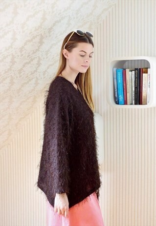 CHOCOLATE BROWN FLUFFY JUMPER