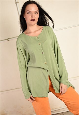 VINTAGE 90S RETRO BOHO FESTIVAL MINIMALIST TUNIC SHIRT TOP