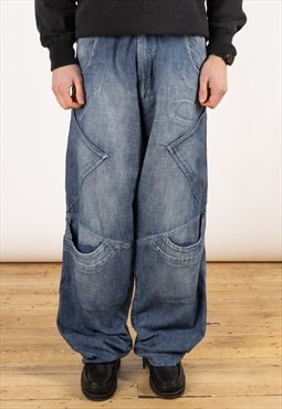Vintage Baggy Jeans Men's Dark Blue
