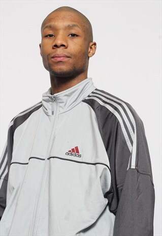 VINTAGE ADIDAS TRACK TOP JACKET GREY
