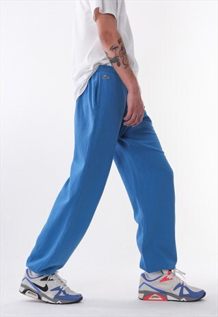 VINTAGE LACOSTE TRACKSUIT JOGGER SWEATPANTS 90S BLUE