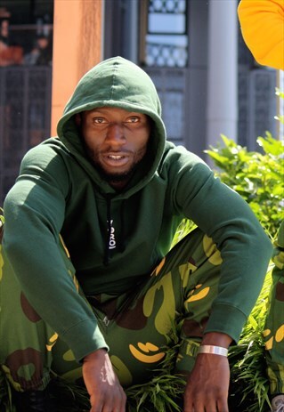 PULLOVER GREEN HOODIE JUMBO BACK PRINT CAMOUFLAGE LOGO