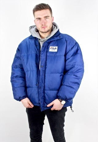 90'S RARE RETRO BLUE PUFFER JACKET