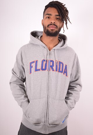 NIKE MENS VINTAGE HOODIE JACKET LARGE GREY 90S