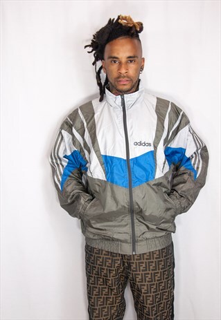 ADIDAS SILVER VINTAGE TRACKSUIT TOP