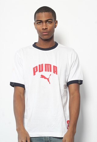 VINTAGE PUMA BIG LOGO T-SHIRT WHITE