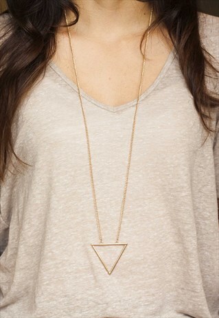 TRIANGLE GOLD LONG NECKLACE