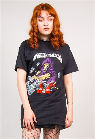HELLOWEEN VINTAGE 90'S BLACK METAL BAND T-SHIRT
