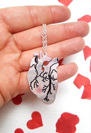 HALLOWEEN ANATOMY HEART NECKLACE