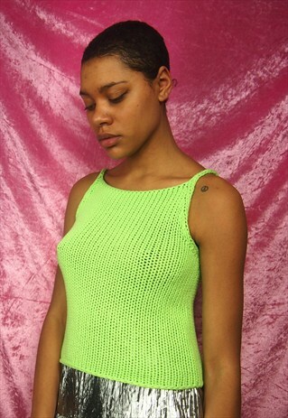 NEON GREEN CROCHET TOP