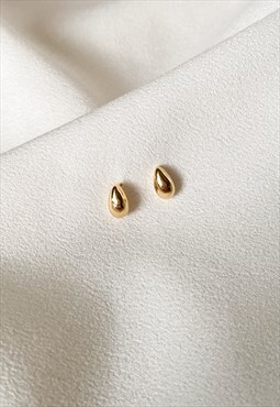 Gold plated tear drop stud earrings