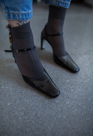 VINTAGE 80'S BLACK LEATHER SHOES