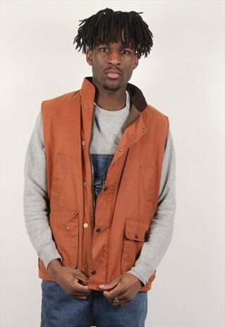 VINTAGE OXFORD SLEEVELESS WAX JACKET