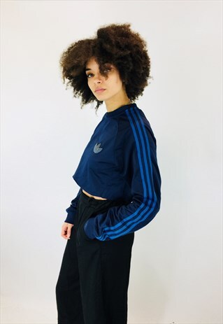 VINTAGE ADIDAS TREFOIL ORIGINALS CROPPED SWEATSHIRT