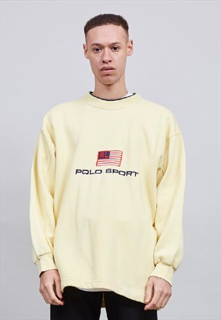 VINTAGE POLO RALPH LAUREN SUPER OVERSIZED YELLOW SWEATER