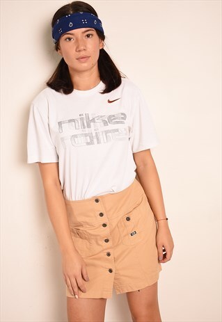 90'S RETRO DENIM REGULAR WAIST NEUTRAL BUTTON UP MINI SKIRT