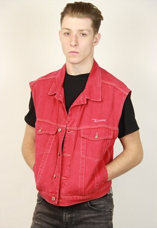 VINTAGE DIESEL SLEEVELESS 90S DENIM JACKET