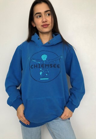 VINTAGE CHIEMSEE HOODIE TOP OVERSIZED SWEATSHIRT SWEATER 90S