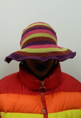 PURPLE MULTI CROCHET HAT