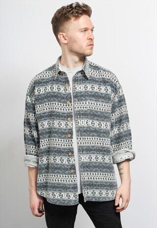 VINTAGE AZTEC PATTERNED SHIRT