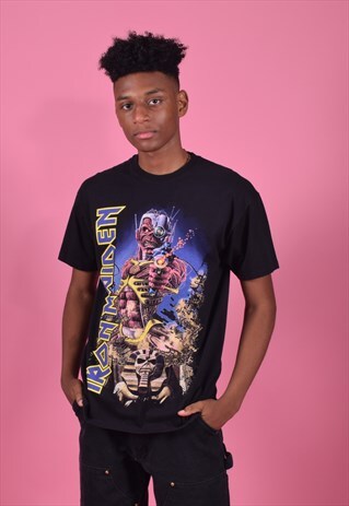 FRUIT OF THE LOOM IRON MAIDEN BLACK GRAPHIC TEE
