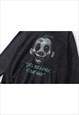 CREEPY CLOWN HOODIE SCARY PULLOVER GOTHIC TOP IN ACID GREY 