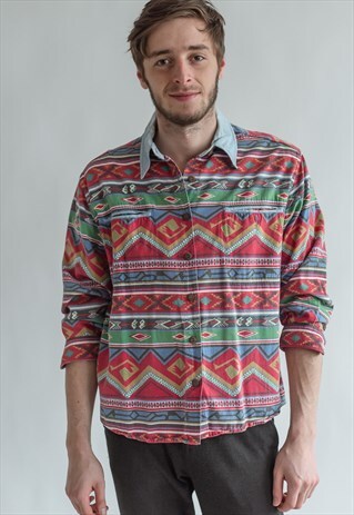VINTAGE 70S BOHO AZTEC SHIRT