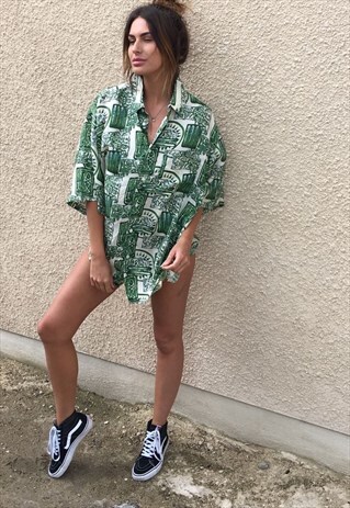 PATTERNED OVERSIZED RETRO VINTAGE UNISEX FESTIVAL SHIRT