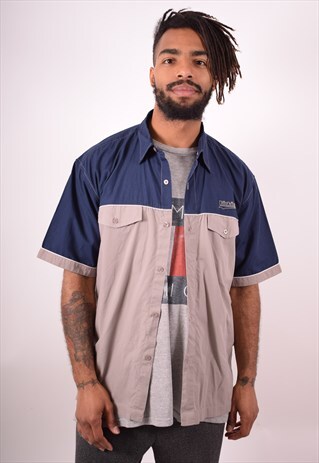 DICKIES MENS VINTAGE SHIRT LARGE BLUE 90S
