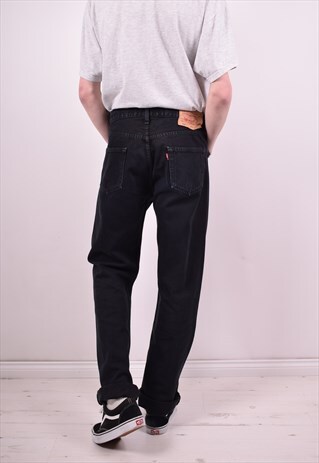 LEVI'S 501 MENS VINTAGE JEANS W33 L36 BLACK 90'S