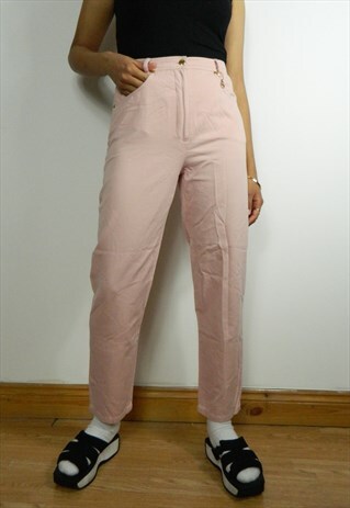 BABY PINK HIGH WAIST SKINNY TROUSERS