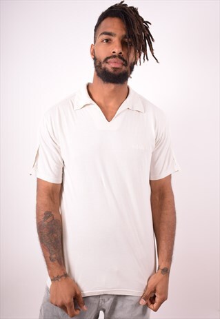 GIANFRANCO FERRE MENS VINTAGE POLO SHIRT LARGE WHITE 90S