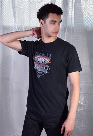 VINTAGE HARLEY DAVIDSON BLACK PRINTED TEE