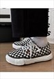 LOW TOP SKATE SNEAKERS RETRO CLASSIC LACE UP CHECK SHOES 