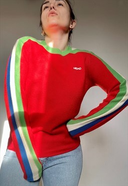 HEAD Vintage 70s ski sweater in red and stripes