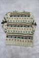 VINTAGE KNITTED JUMPER ABSTRACT PATTERNED KNIT SWEATER